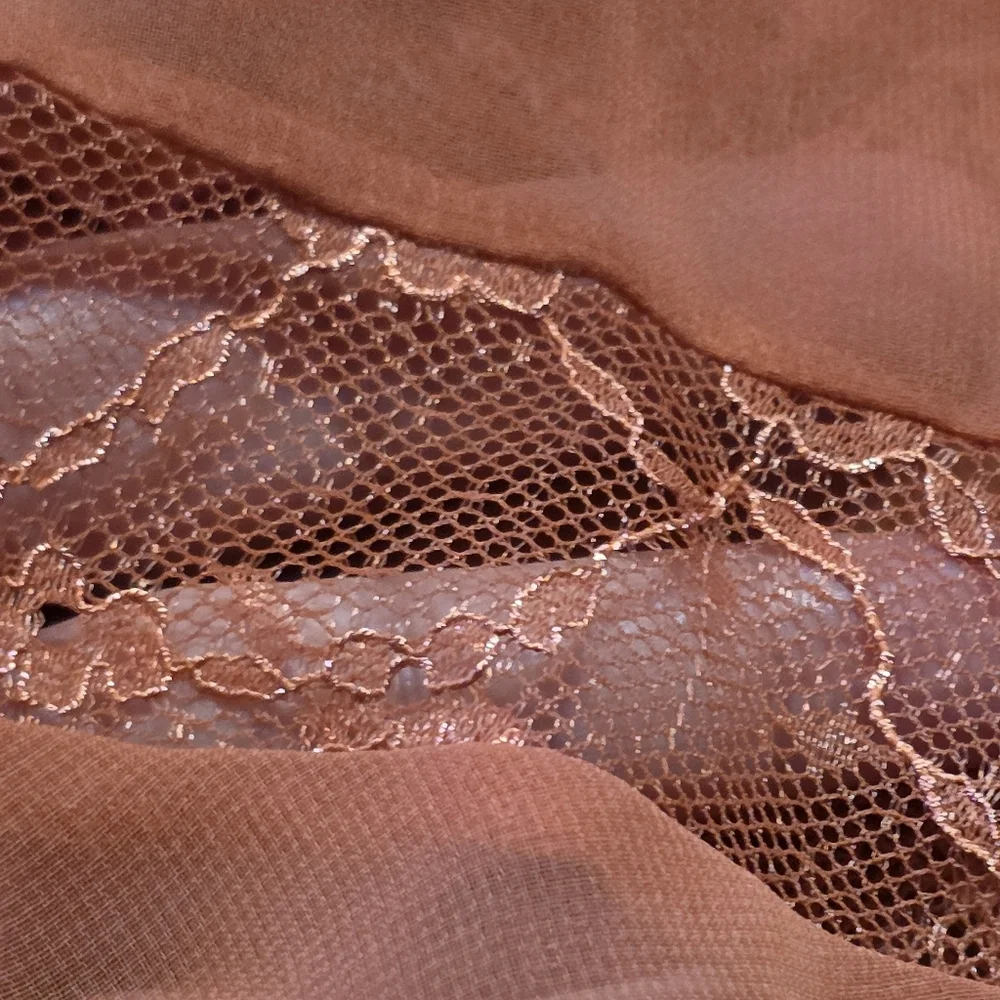 Victoria's Secret Eyelash Lace Ruffle Chemise Slip Spice Size M